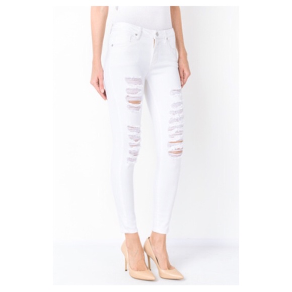 Just Black Shredded Skinny Jeans - Picture 2 of 3